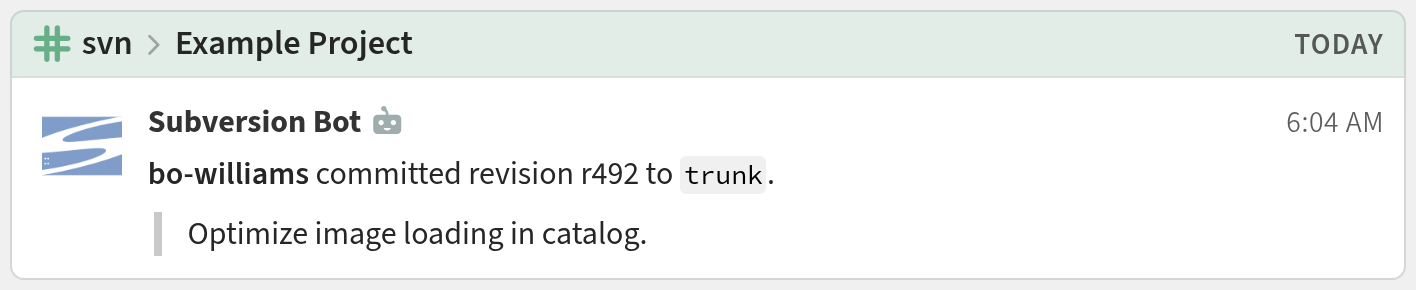 SVN commit bot message